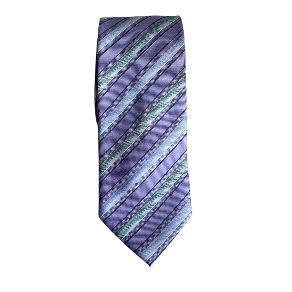 Classic Purple and Green Striped Tie